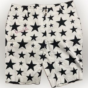 Loudmouth Bermuda Shorts Black and White Stars Size 4